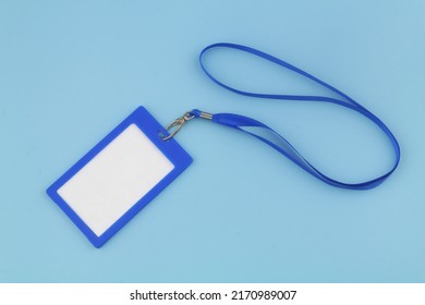 Blue Badge With White Space For Text On Blue Background.