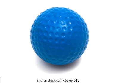 blue ball golf on a white background