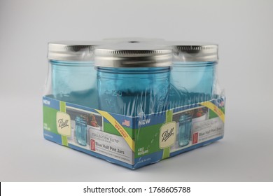 Blue Ball Half Pint Jars For Preserving Food, Shrink Wrap Packaging: Lancashire, UK, 03-07-2020