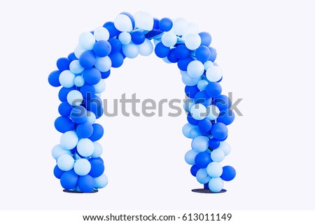 Blue balloon arch