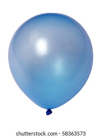 Blue Balloon Isolated On White Background