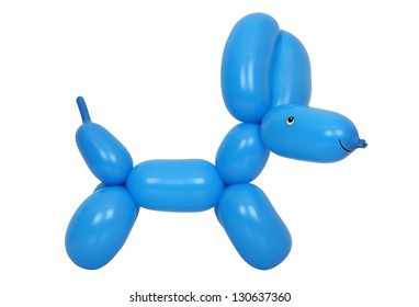 Blue Balloon Puppy Isolated