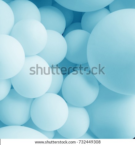 blue balloons, blue bubbles beautiful birthday texture, party background, birthday in blue tones.