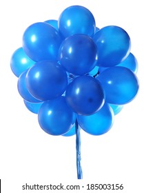 Blue balloons isolated on white 