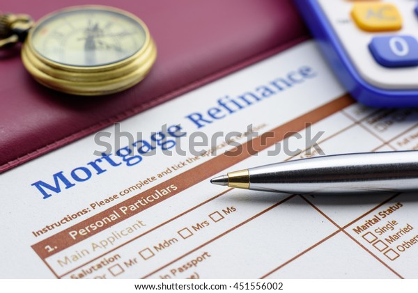 Blue Ballpoint Pocket Watch Mortgage Refinance Stock Photo Edit