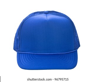 Blue Baseball Hat Isolated On White