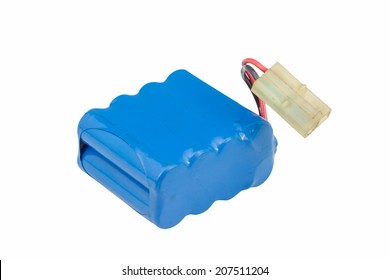 Blue Battery Pack Isolated On White Background