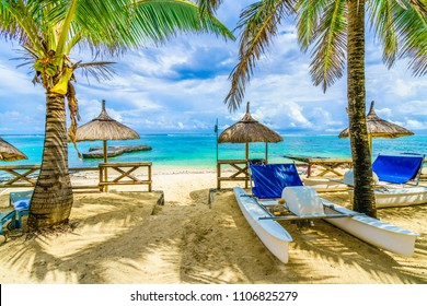 Blue Bay, Public Beach At Mauritius Island, Africa