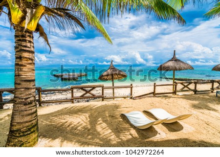 Blue Bay, public beach at Mauritius island, Africa