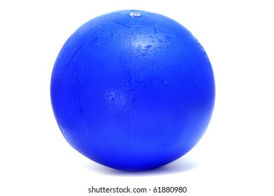 A Blue Beach Ball Isolated On A White Background