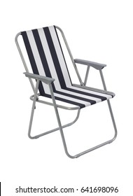 Blue Beach Chair Isolated On White Background