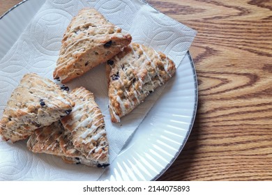 Blue Berry Scones Served In White Plates