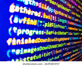 Blue binary data code background for internet and cyberspace security function. Grow up coins for investment and saving concept. Closeup of a stock market ticker with red and green numbers.