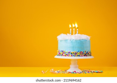 Pastel azul cumpleaños con