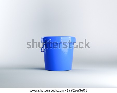 Blue blank sample paint bucket for mockup 3d render