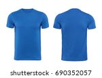 Blue blank t shirt template isolated on white with clipping path.