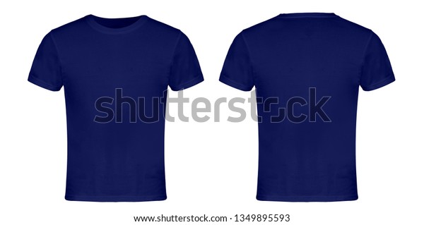 Blue Blank Tshirt Front Back Stock Photo (Edit Now) 1349895593
