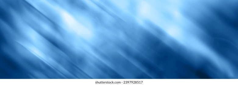 Blue blurred gradient background banner. Mixed motion texture. Panoramic web header. Wide screen abstract diagonal lines wallpaper