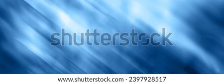 Blue blurred gradient background banner. Mixed motion texture. Panoramic web header. Wide screen abstract diagonal lines wallpaper