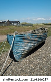 Blue Boat At The Black Huts Barrow In Furness Cumbria England