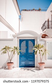 Blue Bodrum Style House Door In Mugla, Turkey