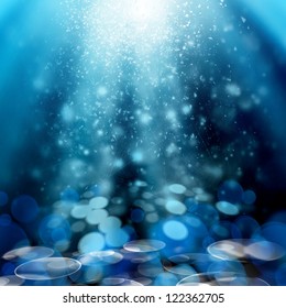 Blue Bokeh Abstract Light Background