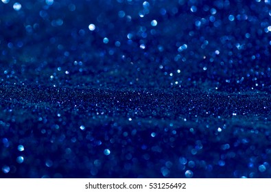 Blue Bokeh Glitter Texture Christmas Abstract Background