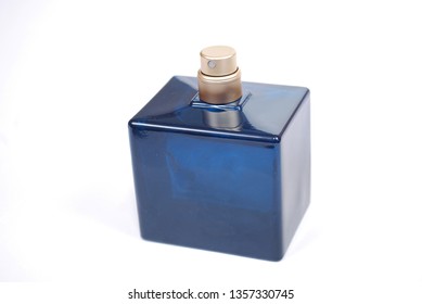 blue bottle of cologne