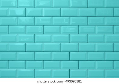 Blue Brick Wall For Background Or Texture.