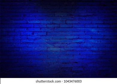 Blue brick wall for designer background. Ice bricks. Illuminated plane. Bitmap image.