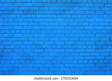 Blue brick wall with dots background.