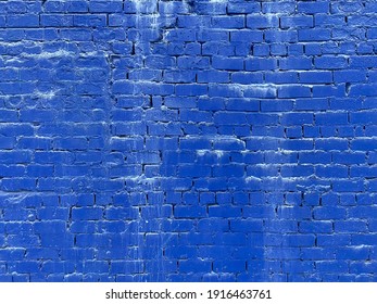 Blue brick wall texture grunge background. Old red brick wall texture