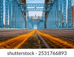 Blue bridge in Cincinnati that sings