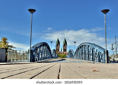 Blue Bridge In Freiburg Im Breisgau