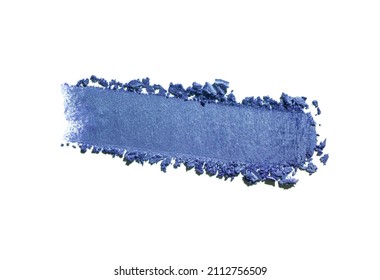 Blue broken and scattered eye shadow smudge white isolated background