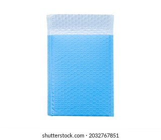 Blue Bubble Document Envelope On Isolated White Background