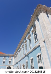 Blue building and blue sky, Lisbon, Portugal