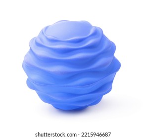 Blue Bumpy Rubber Soft Ball Isolated On White