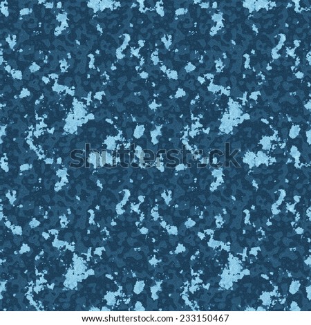 Blue camo seamless pattern. Navy camouflage endless texture. 
