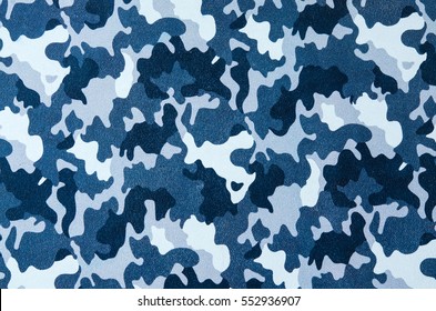 Blue camouflage pattern leather texture closeup. Useful as for background.