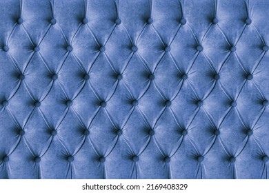 Blue capitone checkered soft fabric textile decorative background with buttons. Classic retro Chesterfield style, luxurious upholstery buttoned texture for furniture, wall, headboard, sofa, couch - Powered by Shutterstock