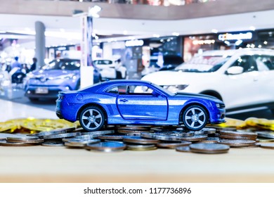 Blue Car A Lot Of Coins