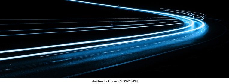blue car lights at night. long exposure - Shutterstock ID 1893913438