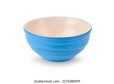 blue ceramics bowl isolated on white background. - Shutterstock ID 2175380999