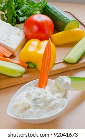 Blue Cheese Dip And Raw Vegetables