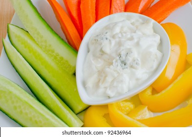 Blue Cheese Dip With Raw Vegetables