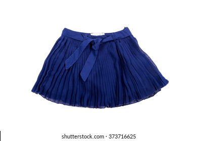 Blue Children Skirt, Isolated On White