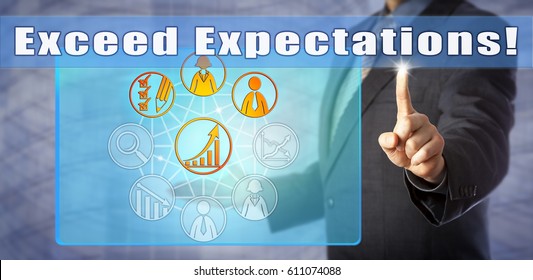 Blue Chip Business Coach Calling Out To Exceed Expectations! Call To Action And Motivational Concept For Peak Performance, Personal Development, Goal Setting, Increased Productivity, HR Management.