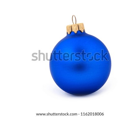 blue christmas ball isolated on a white