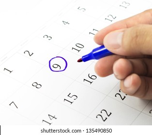 Blue Circle Mark On Calendar 21 Stock Photo 125348792 | Shutterstock